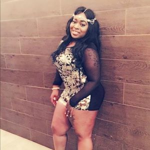 Black Sheer Sequin Romper